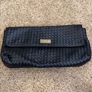 BEBE BLACK OVERSIZED LARGE CLUTH PURSE